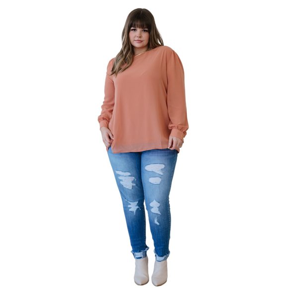 🧡🧡🧡 Zenana Once Upon A Time Plus Size Chiffon Blouse 🧡🧡🧡 - Picture 7 of 11